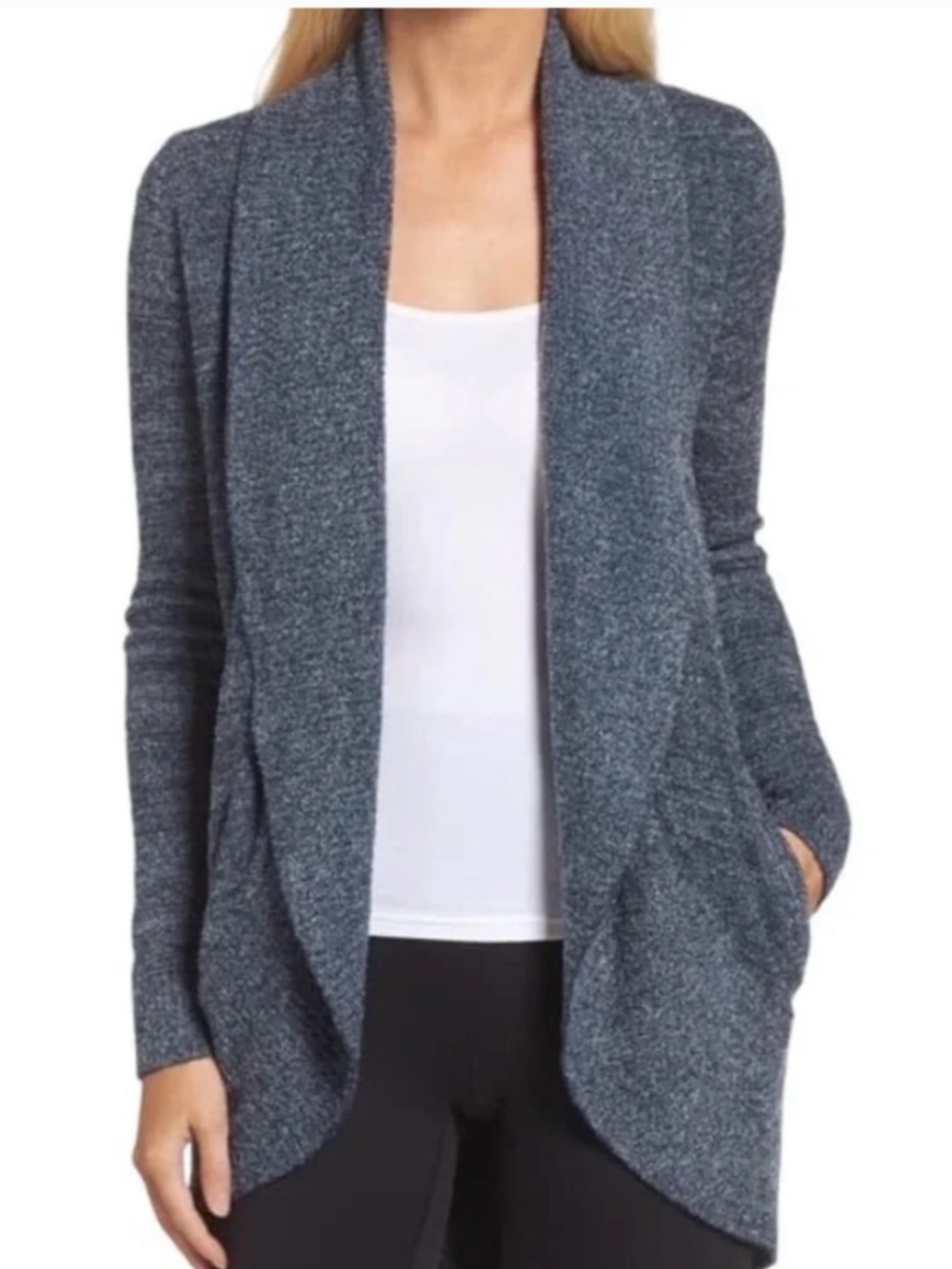 Barefoot Dreams CozyChic Lite® Circle Cardi XS/S Navy Blue Cardigan Sweater